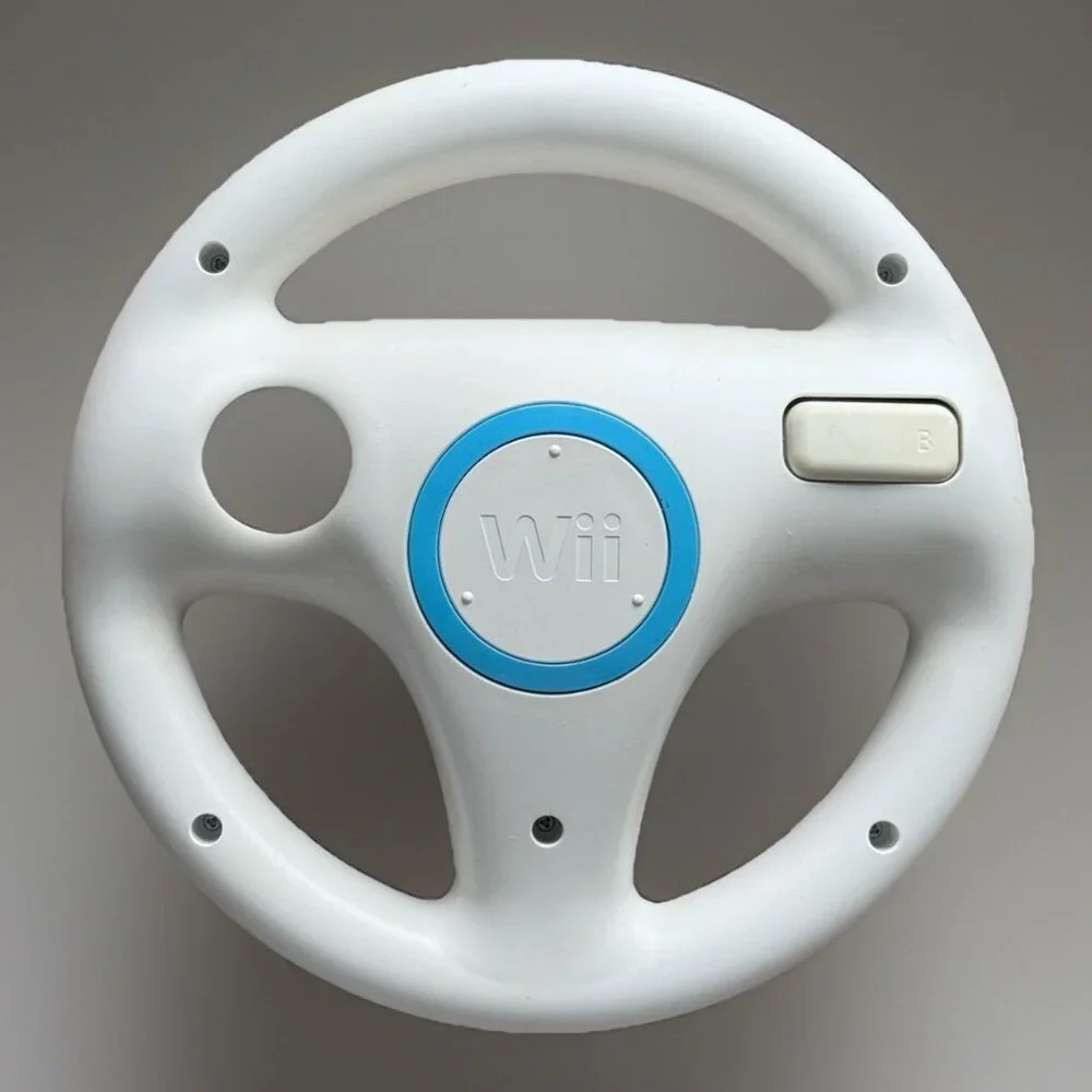 OEM Nintendo White WII WII U Mario Kart Steering Racing Wheel RVL-024 Genuine